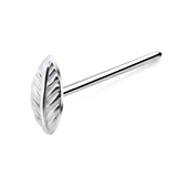 Leaf Shaped Silver Straight Nose Stud NSKA-615